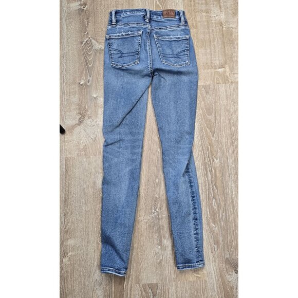 American Eagle Womens Super Hi-Rise Jegging Jeans Size 0 Regular Blue - Picture 2 of 7